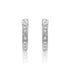 925 Sterling Silver Geometric Diamond Cut Hoop Rhodium Plated Earrings for Women