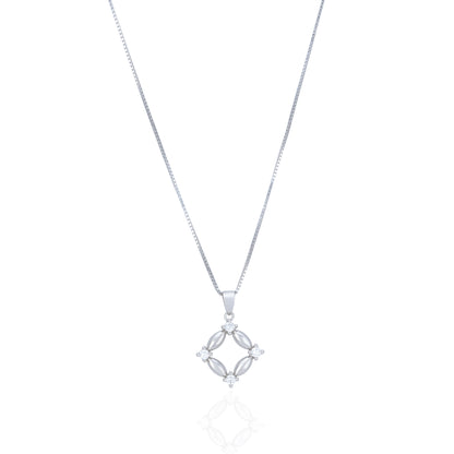 925 Sterling Silver Geometric Diamond Cut Pendant for Women