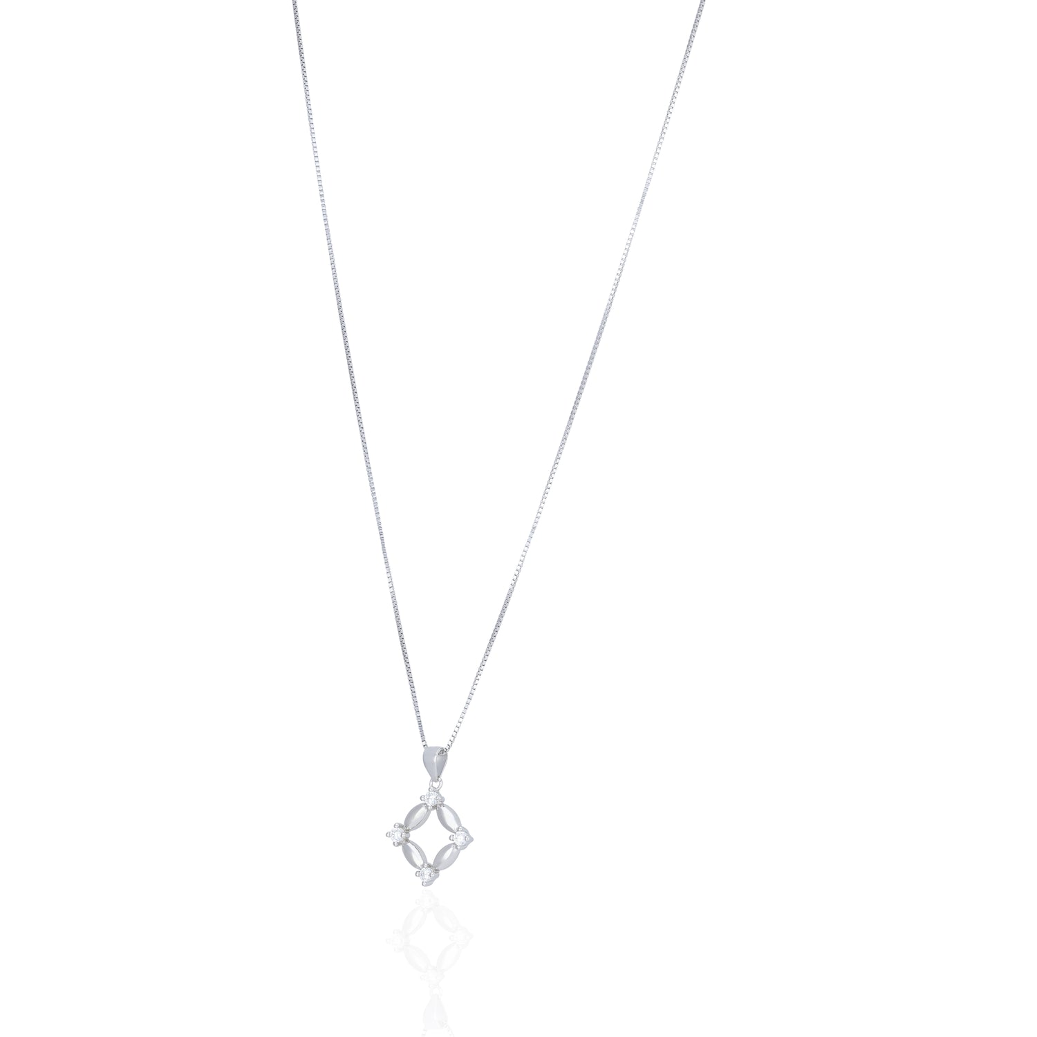 925 Sterling Silver Geometric Diamond Cut Pendant for Women