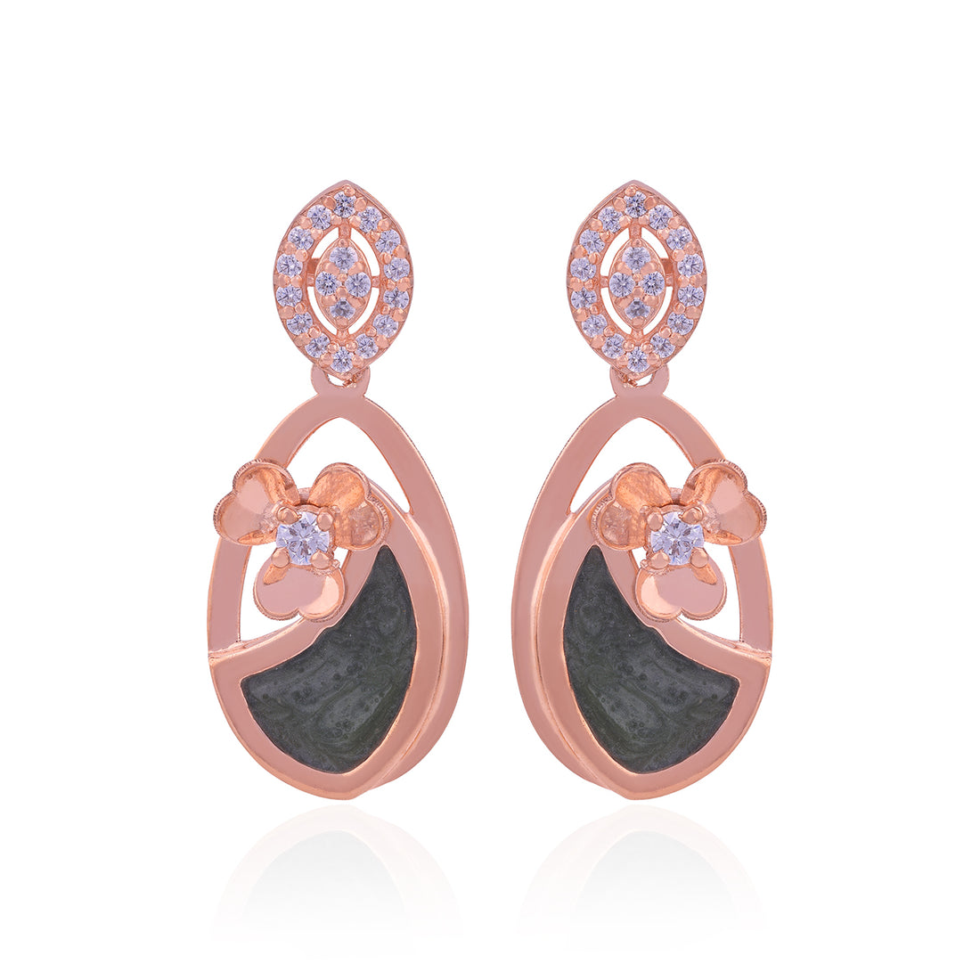 925 Sterling Silver Ginkgo Jade Radiance Earrings  For Women