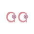 925 Sterling Silver Gleam Loop Dot Rose Gold-Plated Stud for Women