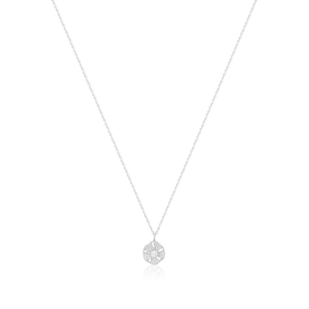 925 Sterling Silver Gleaming White Pendant Chain