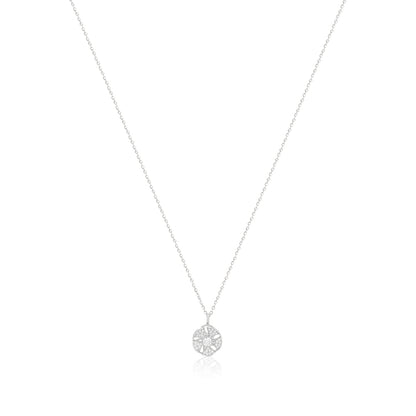 925 Sterling Silver Gleaming White Pendant Chain