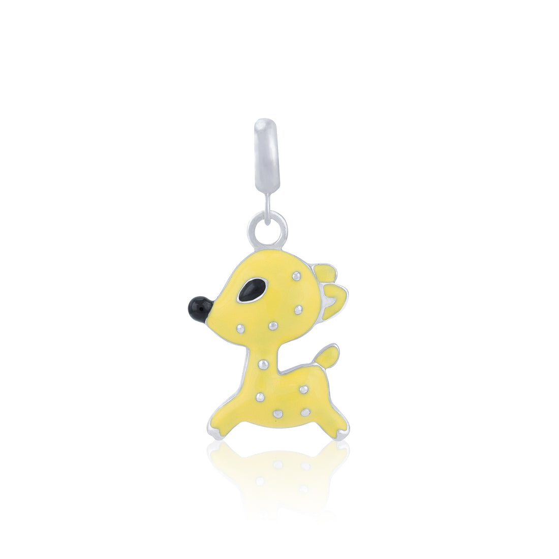 925 Sterling Silver Gleeful Dainty Deer Charm Pendant for Women