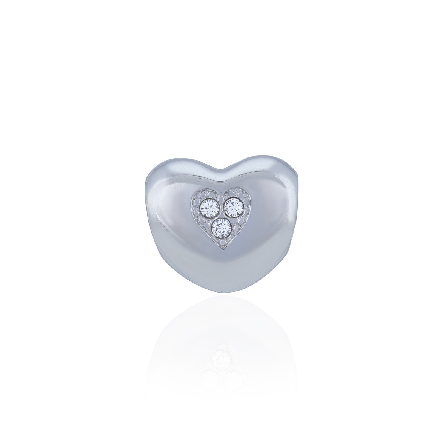 925 Sterling Silver Glimmer Heart Charm Pendant for Women
