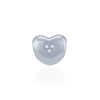 925 Sterling Silver Glimmer Heart Charm Pendant for Women