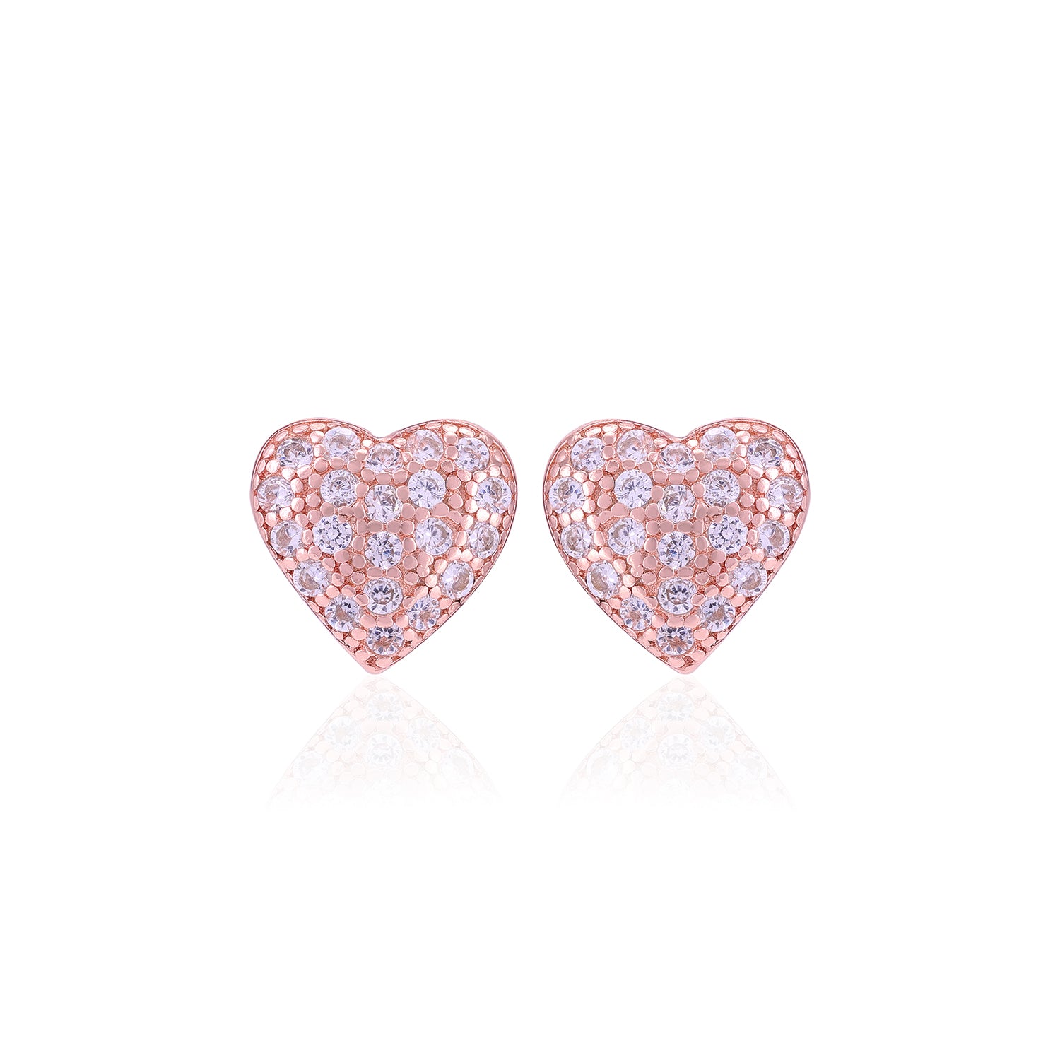 925  Sterling Silver Glittering Heart Earrings For Women