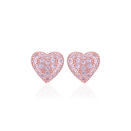 925  Sterling Silver Glittering Heart Earrings For Women