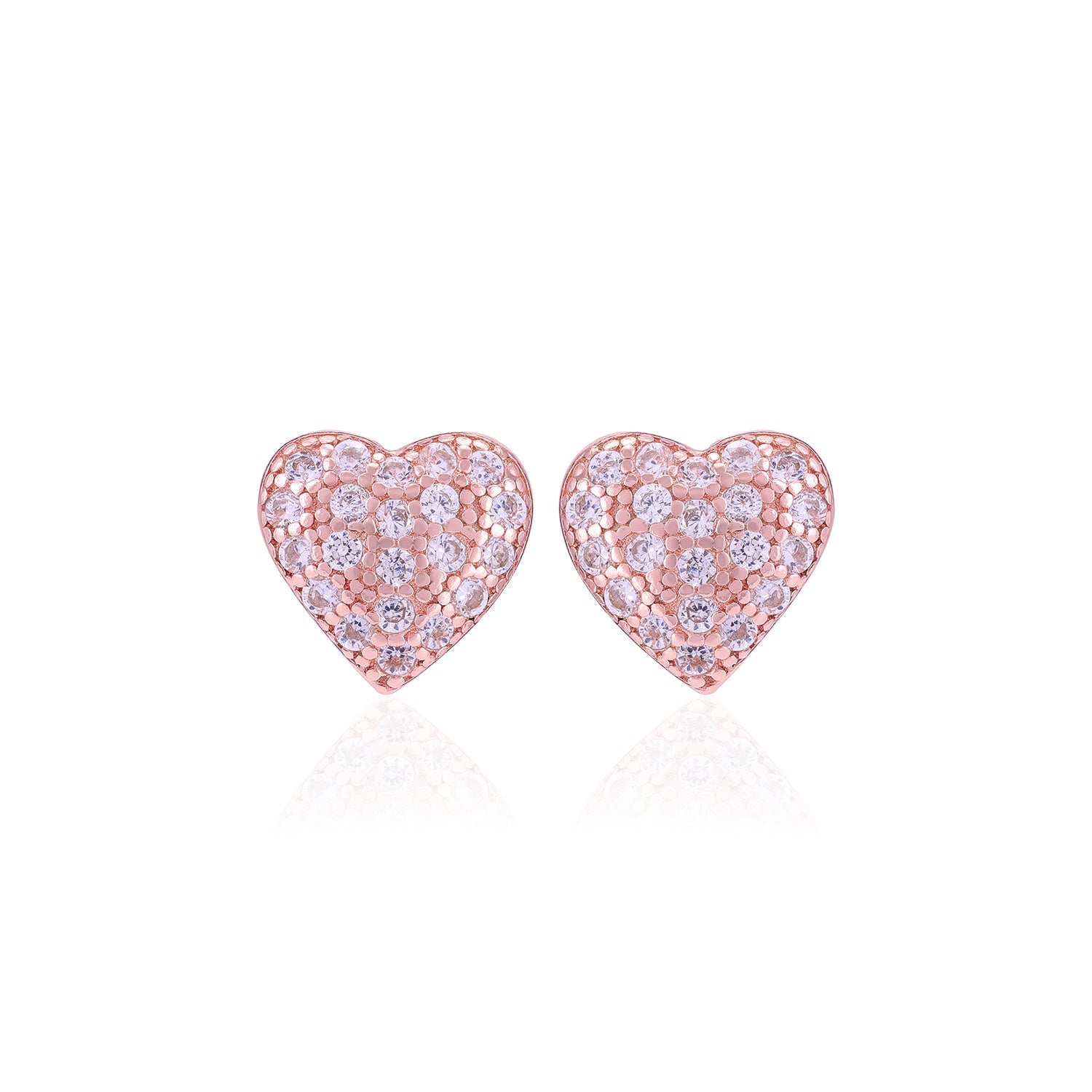 925  Sterling Silver Glittering Heart Earrings For Women