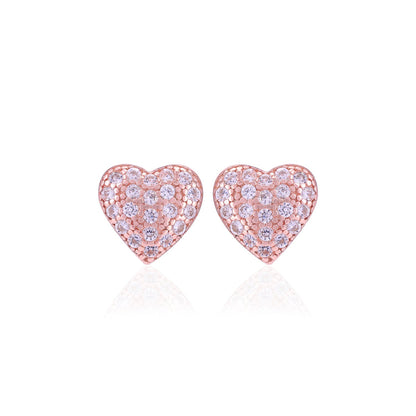 925  Sterling Silver Glittering Heart Earrings For Women