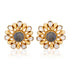 925 Sterling Silver Gold Plated Blue Squartz Polki Stud