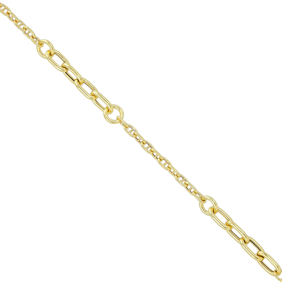 925 Sterling Silver Gold Plated Circuit Link Bracelet for Men