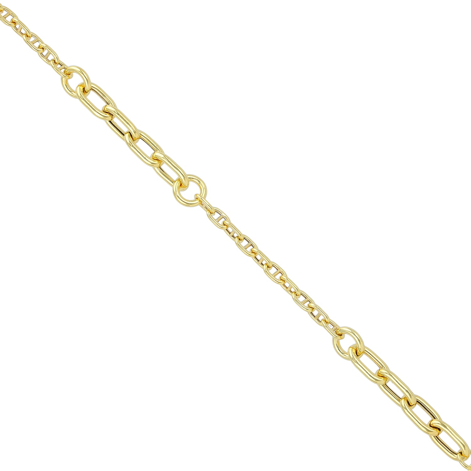 925 Sterling Silver Gold Plated Circuit Link Bracelet for Men