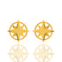 925 Sterling Silver Gold Plated Compass Stud Earring