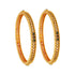 925 Sterling Silver Gold Plated Cross Pattern Green Stoned Bangles For Women
