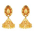 925 Sterling Silver Gold Plated Cultural Classic Golden Jhumka Spiritual Carving Cluster Ball Dangles Earrings for Women