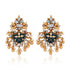 925 Sterling Silver Gold Plated Enamel Mother Of Pearl Earrings