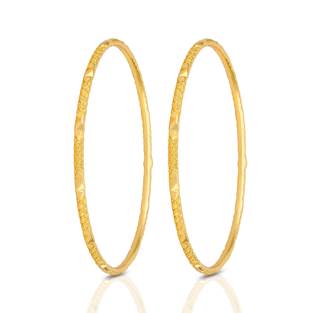 925 Sterling Silver Gold Plated Geometric Faceted Sparkle Bangle For Women