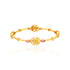 925 Sterling Silver Gold Plated Lakshmi Idol Pink Meenakari Leaf Accents Bangles for Women