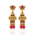 925 Sterling Silver Gold Plated Lotus Dome Pink Beads Drop Earrings for Women