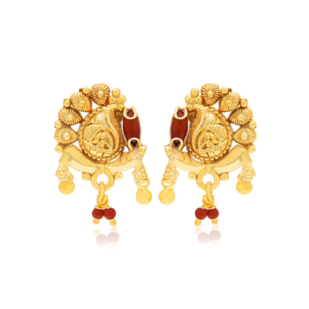 925 Sterling Silver Gold Plated Managa Traditional Dangler Drop Earrings for Women