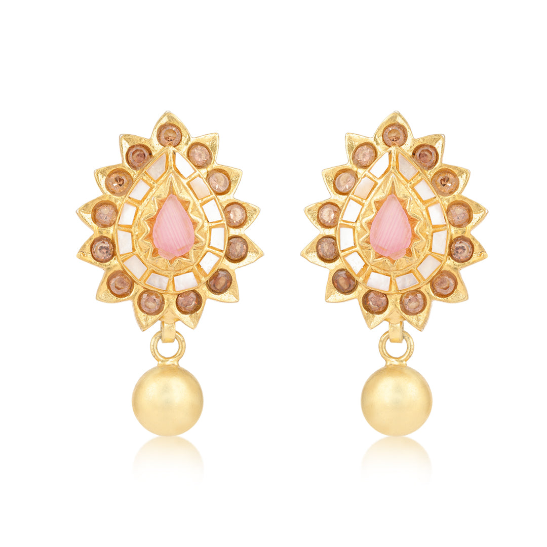 925 Sterling Silver Gold Plated Minimal Shine Earring