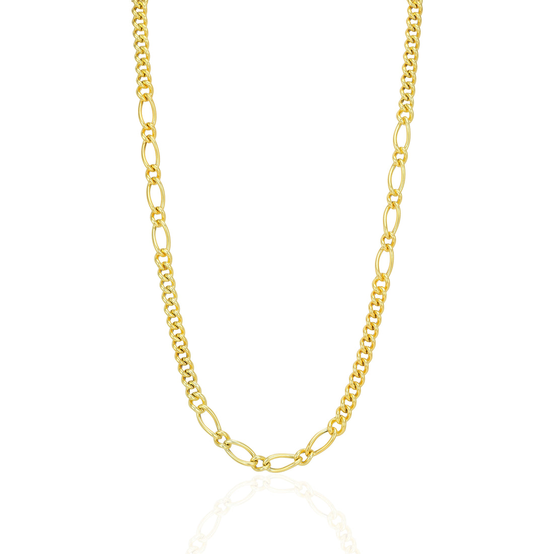 925 Sterling Silver Gold Plated Orbit Twist Link Chain for Men