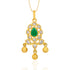 925 Sterling Silver Gold Plated Polki Flowery Pendant For Women