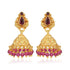 925 Sterling Silver Gold Plated Red Beaded Fringe Teardrop Ruby Earrings for Women