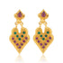 925 Sterling Silver Gold Plated Royal Heart Ruby Emerald Earring for Women