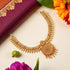 925 Sterling Silver Gold Plated South Indian Ruby Accents Antique Necklace for Women