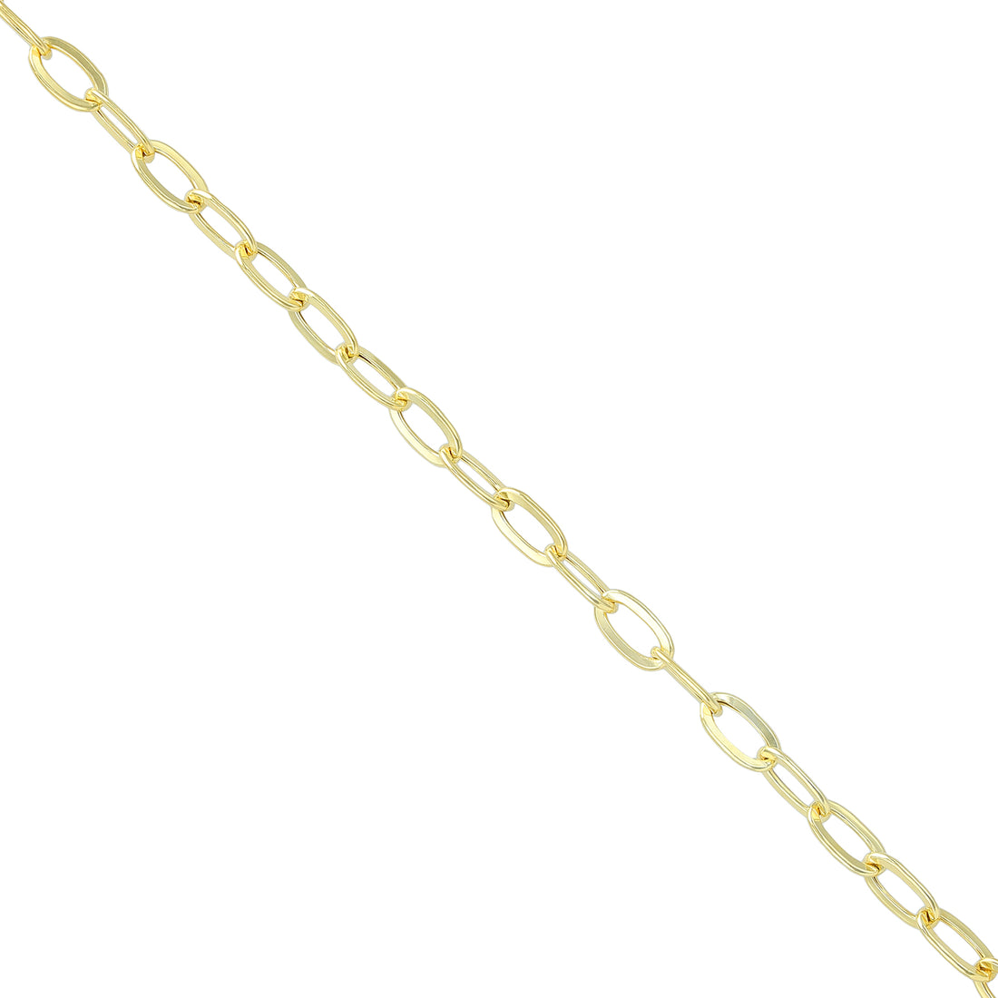 925 Sterling Silver Gold Plated Stride Oval Link Bracelet for Men