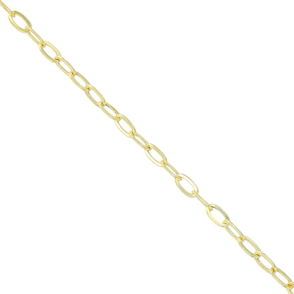 925 Sterling Silver Gold Plated Stride Oval Link Bracelet for Men
