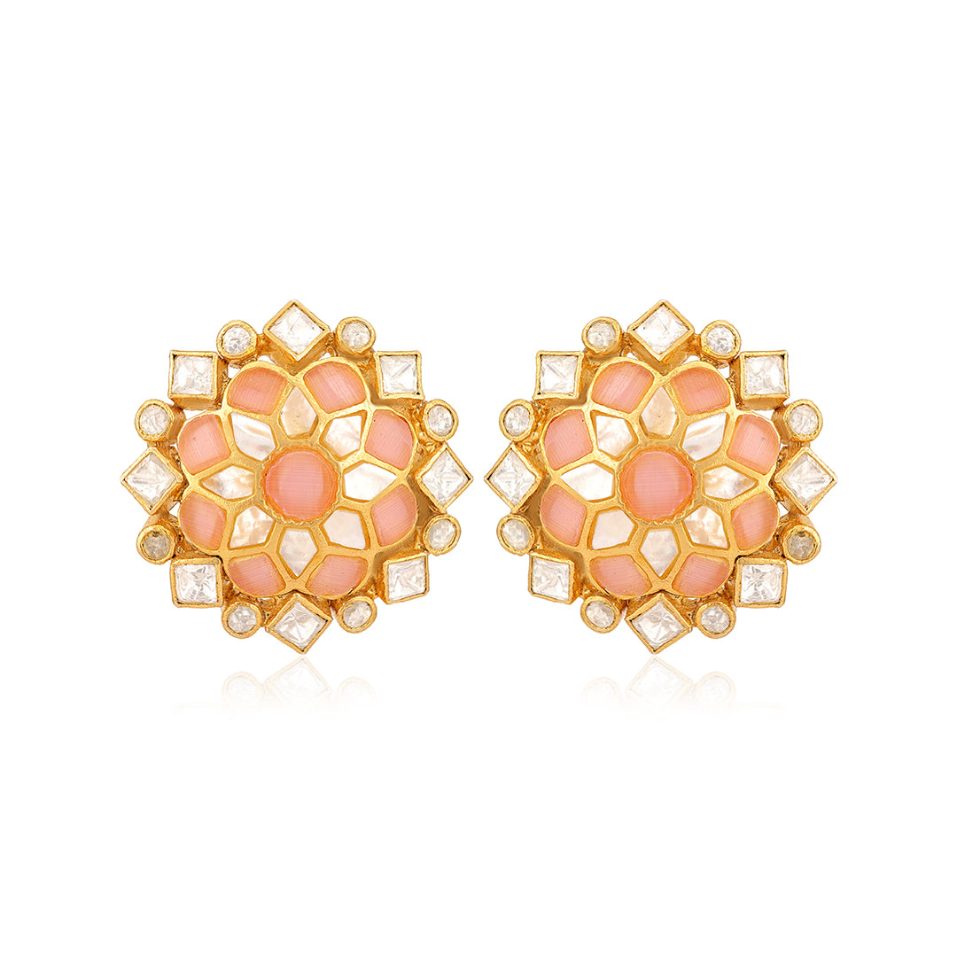 925 Sterling Silver Gold Plated Tiny Bloom Stud