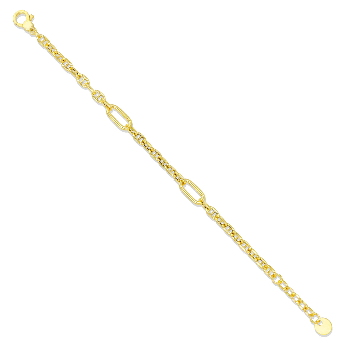 925 Sterling Silver Gold Plated Titan Fusion Link Bracelet for Men
