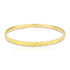 925 Sterling Silver Gold Plated Twisted Wave Pattern Sleek Bangle for Women