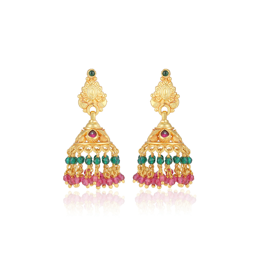 925 Sterling Silver Gold Plated Vintage Jhumka for Women