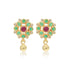 925 Sterling Silver Gold Traditional Green Stone Gold Drop Earrings For Women