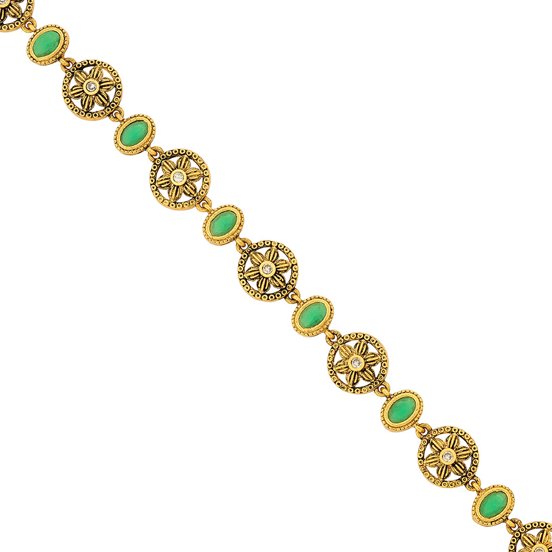 925 Sterling Silver Golden Filigree design Bracelets For Women