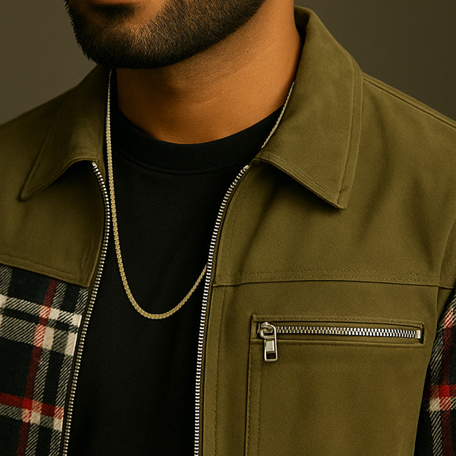 925 Sterling Silver Golden Gridlock Link Chain for Men
