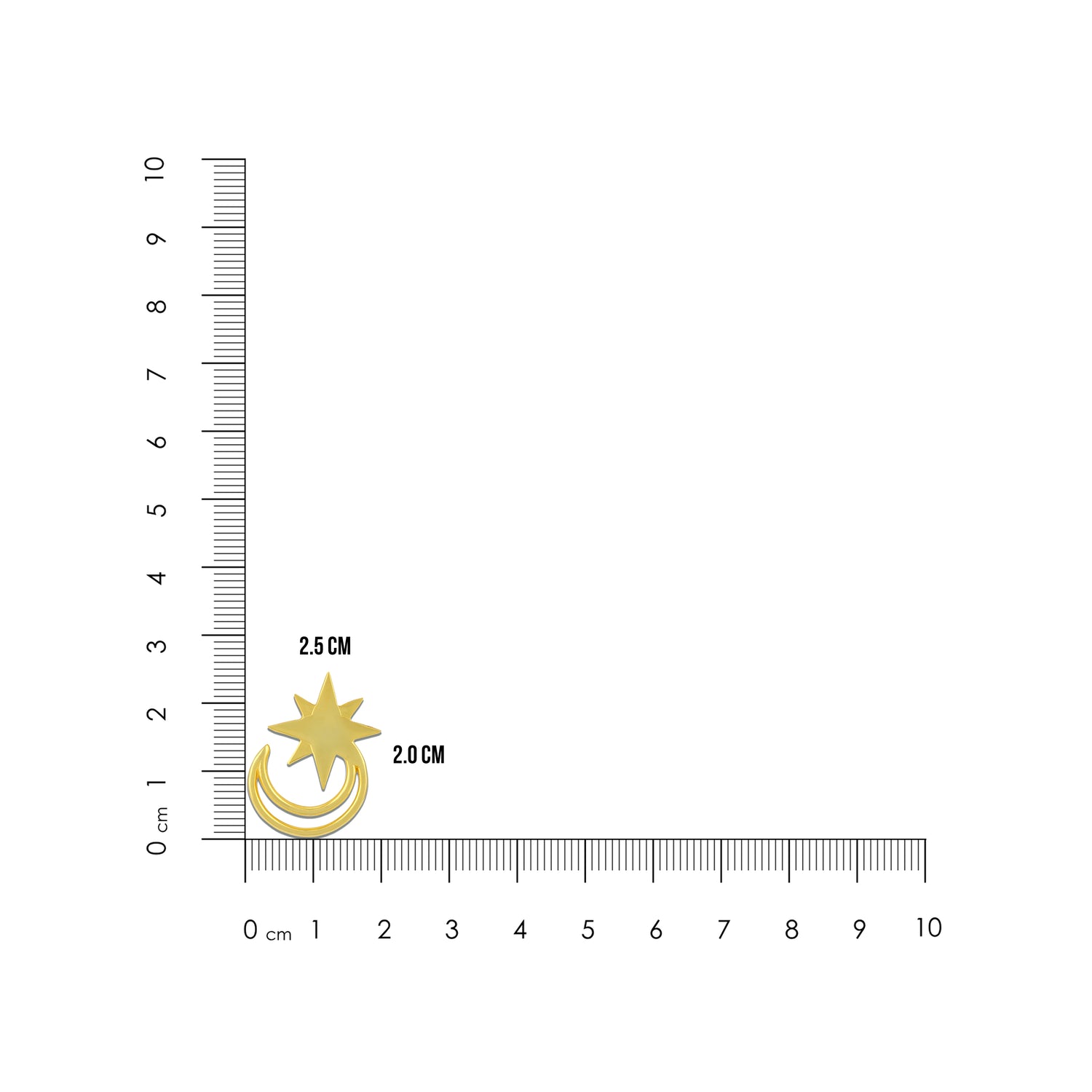 925 Sterling Silver Golden Star Crescent Dangles Earrings for Women