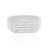 925 Sterling Silver Grecian Luxe Pave Rhodium Plated Ring for Men