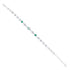 925 Sterling Silver Green Heart & Clover Motif Rhodium Plated Bracelet