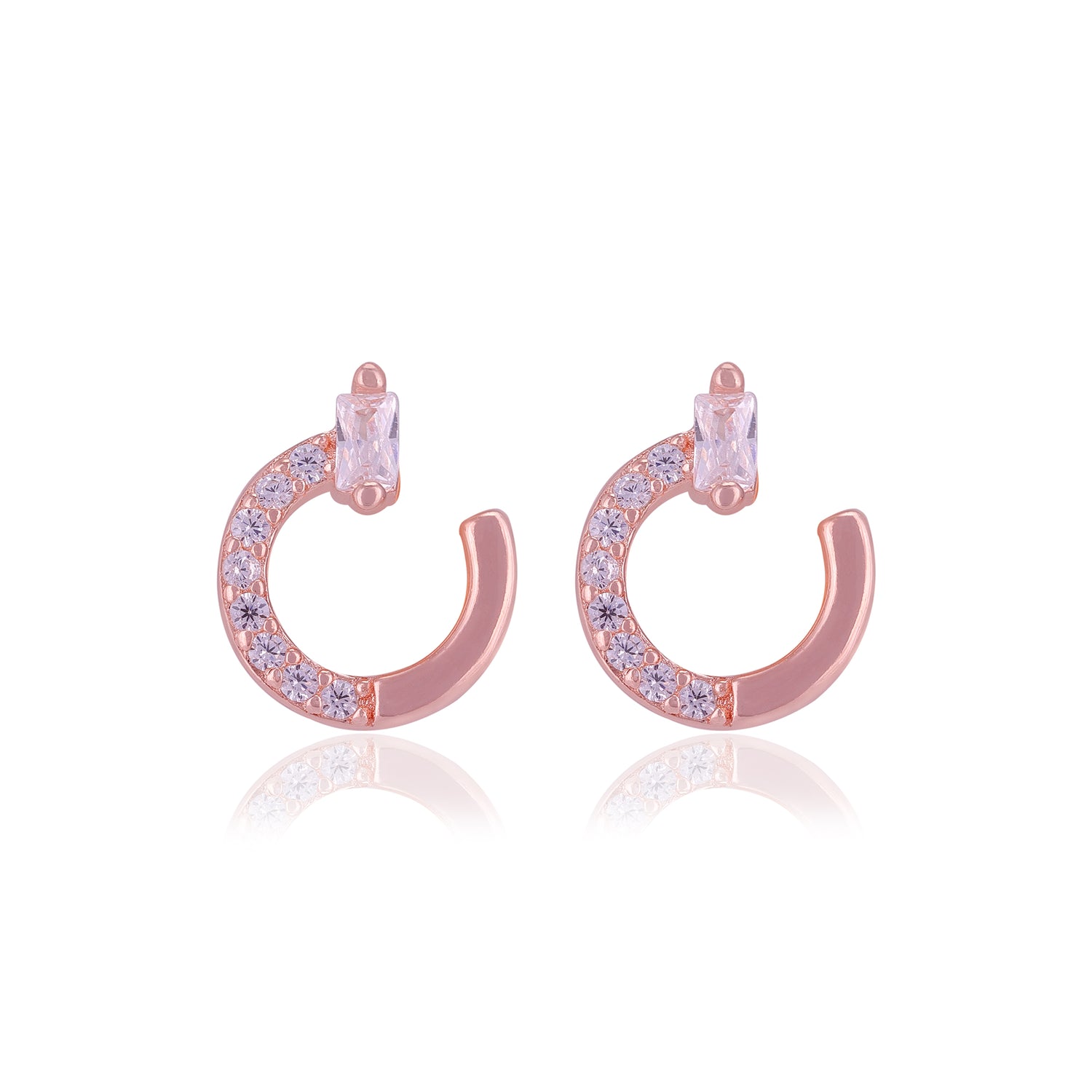925 Sterling Silver Half Hoop Earrings For Women