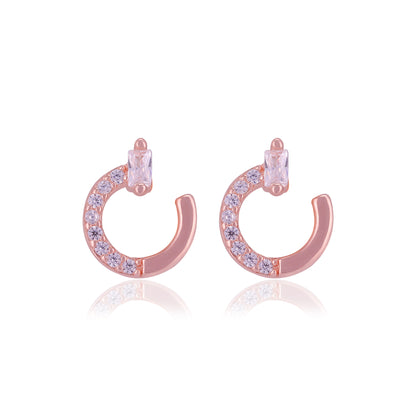 925 Sterling Silver Half Hoop Earrings For Women