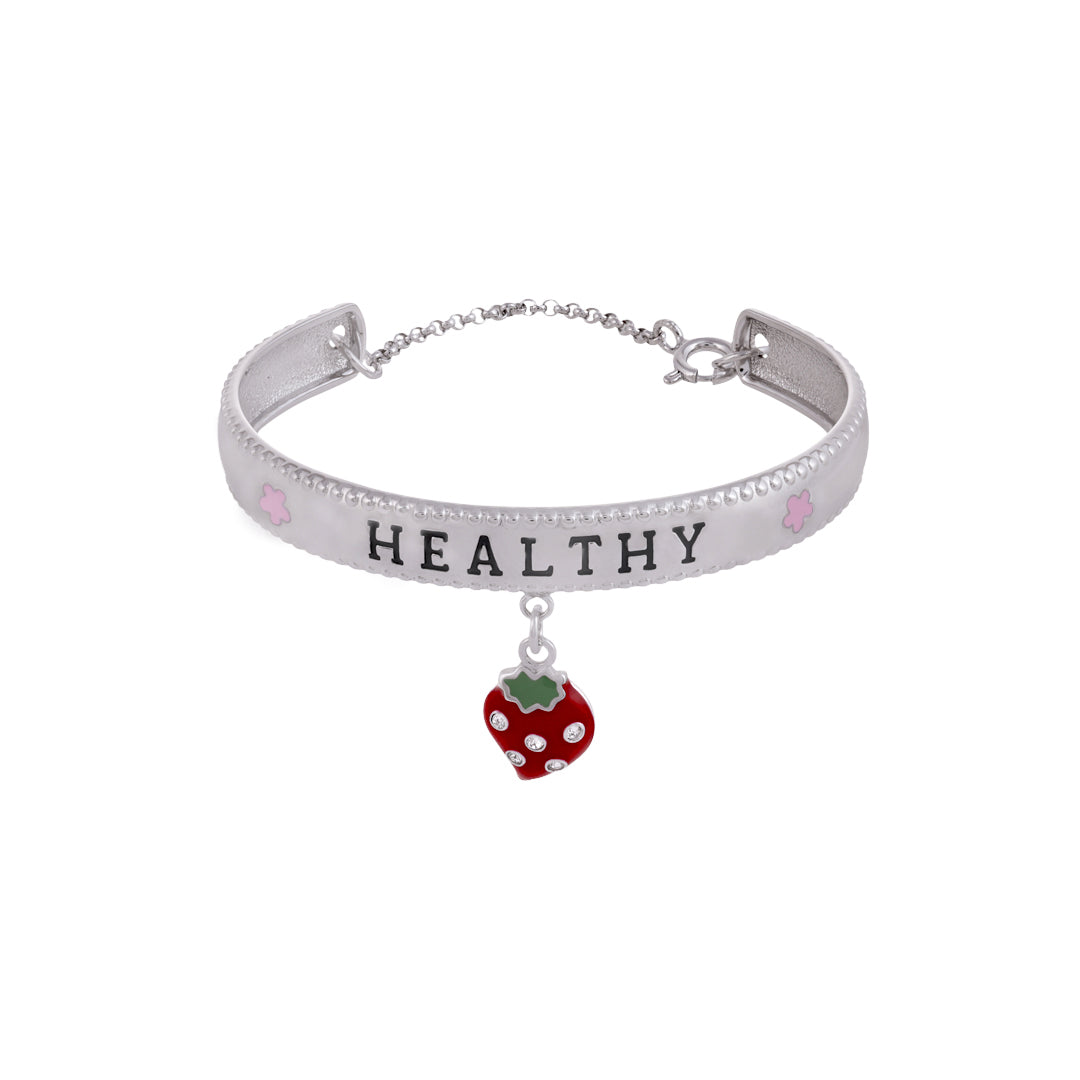 925 Sterling Silver Healthy Printed Berry Drop Kada For Kids