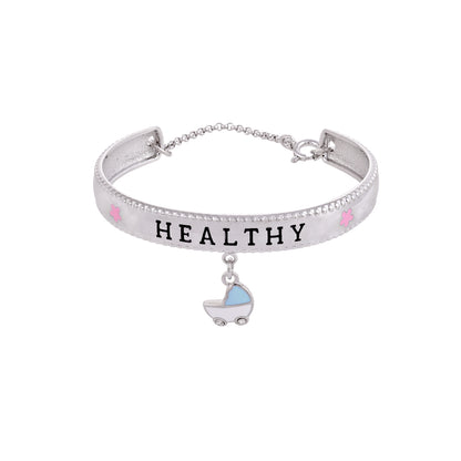 925 Sterling Silver Healthy Printed Dolphine Drop Kada For Kids