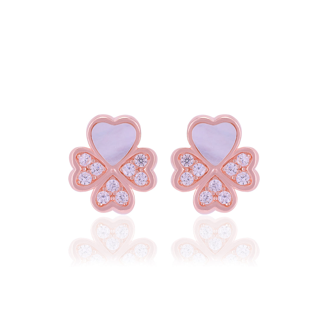 925 Sterling Silver Heart Shaped Petals Earrings For Women