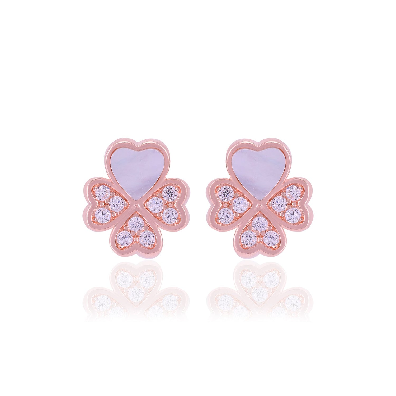 925 Sterling Silver Heart Shaped Petals Earrings For Women