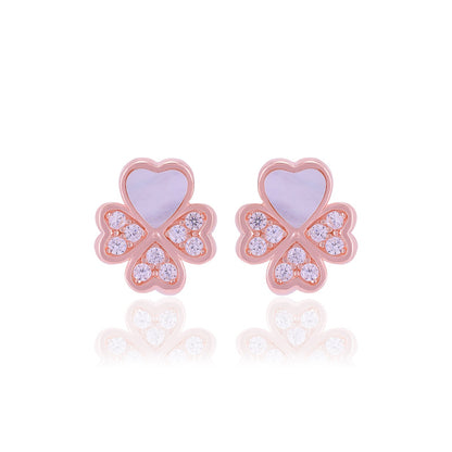 925 Sterling Silver Heart Shaped Petals Earrings For Women
